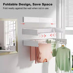 Séchoir à linge, étendoir mural pliable en alliage, rétractable, pour gain de place