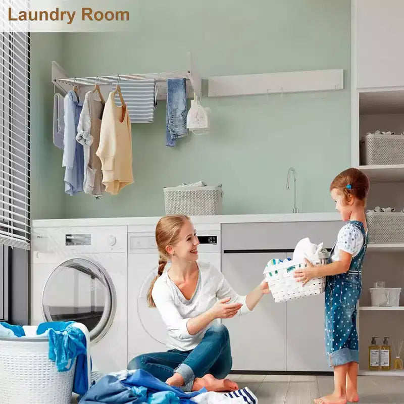 Séchoir à linge, étendoir mural pliable en alliage, rétractable, pour gain de place