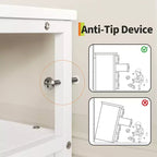 Commode longue de 63 po avec 12 tiroirs, meuble TV pour téléviseurs de 55/65/70 po, meuble TV commode en tissu pour chambre à coucher et salon, commode avec étagères ouvertes