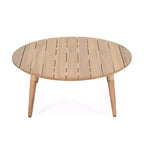 Christopher Knight Home Mah Modern 5 Piece Patio Aluminum Seating Set with Acacia Wood Slatted Round Coffee Table