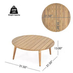 Christopher Knight Home Mah Modern 5 Piece Patio Aluminum Seating Set with Acacia Wood Slatted Round Coffee Table