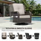 UPTIOT Premium Outdoor Lounge Set with Sofa, Swivel Chairs, and Ottoman for Ultimate Comfort and Style
