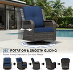 UPTIOT Premium Outdoor Lounge Set with Sofa, Swivel Chairs, and Ottoman for Ultimate Comfort and Style