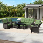 UPTIOT Premium Outdoor Lounge Set with Sofa, Swivel Chairs, and Ottoman for Ultimate Comfort and Style
