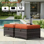 UPTIOT Premium Outdoor Lounge Set with Sofa, Swivel Chairs, and Ottoman for Ultimate Comfort and Style