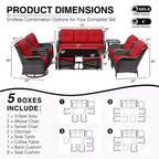 UPTIOT Premium Outdoor Lounge Set with Sofa, Swivel Chairs, and Ottoman for Ultimate Comfort and Style