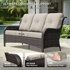 UPTIOT Premium Outdoor Lounge Set with Sofa, Swivel Chairs, and Ottoman for Ultimate Comfort and Style