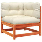 vidaXL Salon de jardin en bois rustique avec coussins