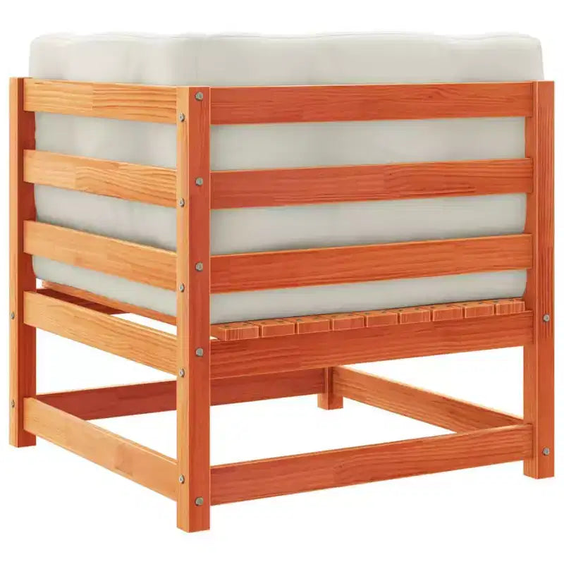 vidaXL Salon de jardin en bois rustique avec coussins