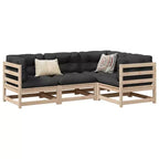 vidaXL Salon de jardin en bois rustique avec coussins
