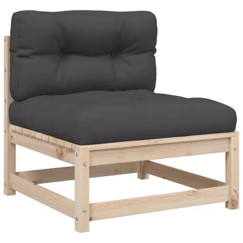 vidaXL Salon de jardin en bois rustique avec coussins