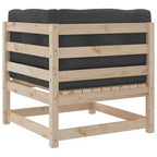 vidaXL Salon de jardin en bois rustique avec coussins