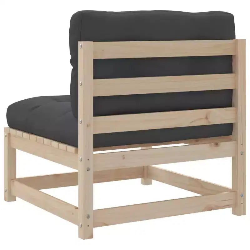 vidaXL Salon de jardin en bois rustique avec coussins
