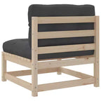 vidaXL Salon de jardin en bois rustique avec coussins