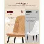 VASAGLE Chaises de Salle à Manger, Chaises de Cuisine, Pieds Réglables, Tissu Chenille, Similicuir Aspect Glacé, Marron Caramel