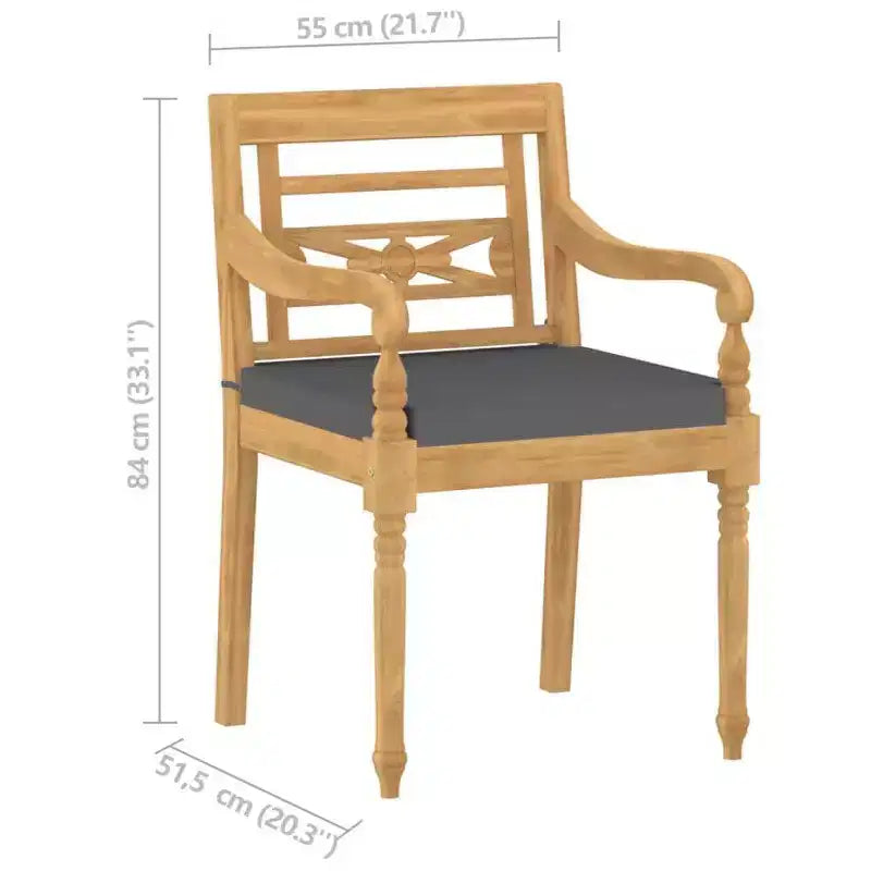 vidaXL 5 Piece Patio Dining Set Solid Teak Wood