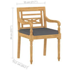 vidaXL 5 Piece Patio Dining Set Solid Teak Wood