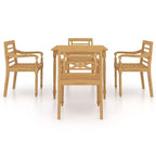 vidaXL 5 Piece Patio Dining Set Solid Teak Wood