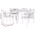 vidaXL 5 Piece Patio Dining Set Solid Teak Wood