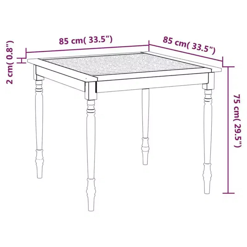 vidaXL 5 Piece Patio Dining Set Solid Teak Wood