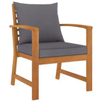 vidaXL Garden Lounge Set Grey Solid Acacia Wood, 100% Polyester Standard