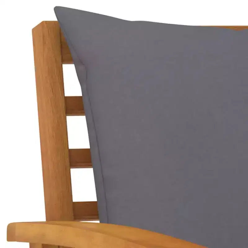 vidaXL Garden Lounge Set Grey Solid Acacia Wood, 100% Polyester Standard
