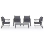 vidaXL Garden Lounge Set Grey Solid Acacia Wood, 100% Polyester Standard