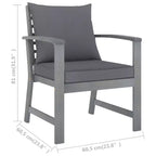 vidaXL Garden Lounge Set Grey Solid Acacia Wood, 100% Polyester Standard