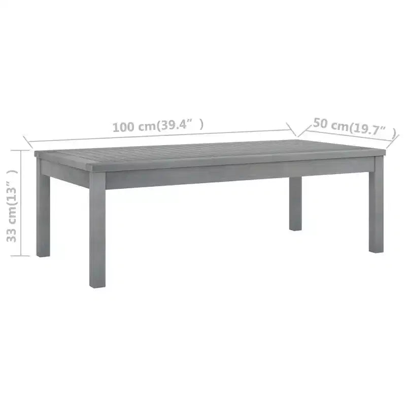 vidaXL Garden Lounge Set Grey Solid Acacia Wood, 100% Polyester Standard