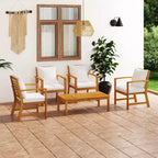 vidaXL Garden Lounge Set Grey Solid Acacia Wood, 100% Polyester Standard