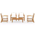 vidaXL Garden Lounge Set Grey Solid Acacia Wood, 100% Polyester Standard