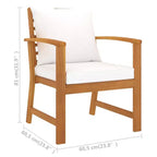 vidaXL Garden Lounge Set Grey Solid Acacia Wood, 100% Polyester Standard