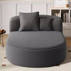 51 Modern Chaise Lounge Sofa Chair, Oversized Corduroy Boneless Sleeper Sofa Bed with 2 Pillows for Living Room or Apartment-Panipeachy