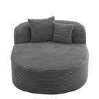 51 Modern Chaise Lounge Sofa Chair, Oversized Corduroy Boneless Sleeper Sofa Bed with 2 Pillows for Living Room or Apartment-Panipeachy
