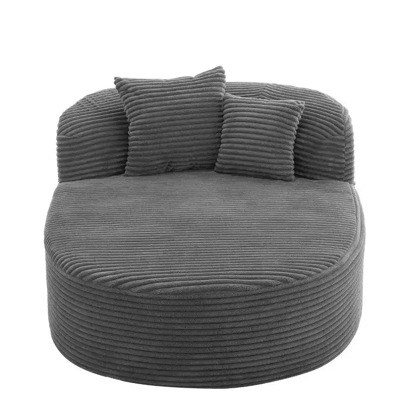 51 Modern Chaise Lounge Sofa Chair, Oversized Corduroy Boneless Sleeper Sofa Bed with 2 Pillows for Living Room or Apartment-Panipeachy