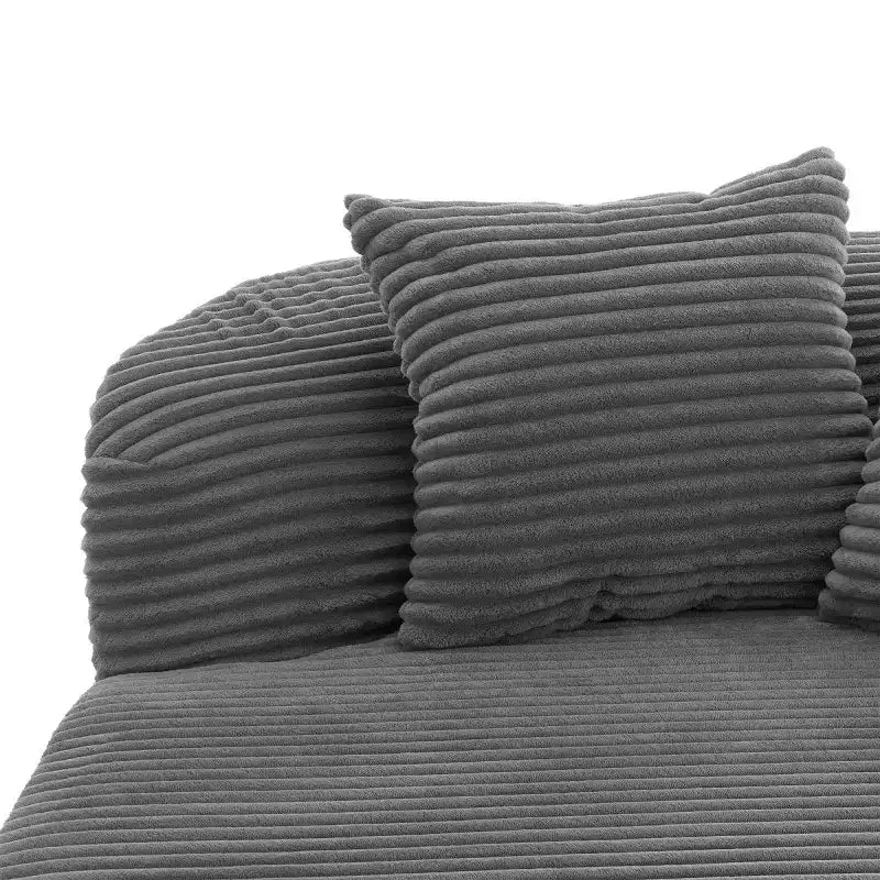 51 Modern Chaise Lounge Sofa Chair, Oversized Corduroy Boneless Sleeper Sofa Bed with 2 Pillows for Living Room or Apartment-Panipeachy