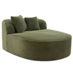 51 Modern Chaise Lounge Sofa Chair, Oversized Corduroy Boneless Sleeper Sofa Bed with 2 Pillows for Living Room or Apartment-Panipeachy