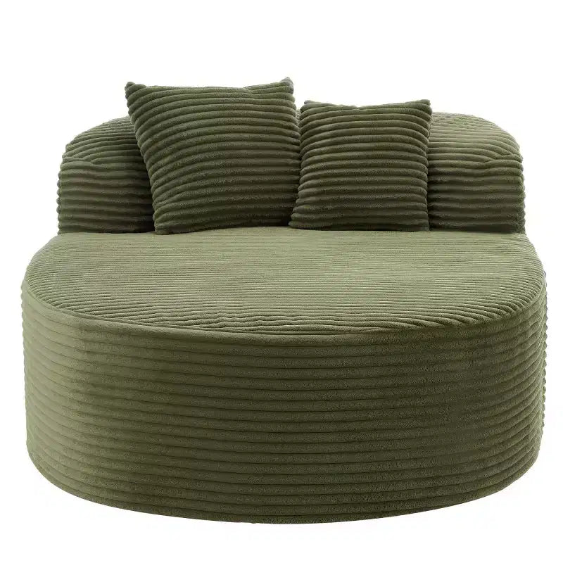 51 Modern Chaise Lounge Sofa Chair, Oversized Corduroy Boneless Sleeper Sofa Bed with 2 Pillows for Living Room or Apartment-Panipeachy