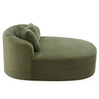 51 Modern Chaise Lounge Sofa Chair, Oversized Corduroy Boneless Sleeper Sofa Bed with 2 Pillows for Living Room or Apartment-Panipeachy