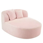 51 Modern Chaise Lounge Sofa Chair, Oversized Corduroy Boneless Sleeper Sofa Bed with 2 Pillows for Living Room or Apartment-Panipeachy