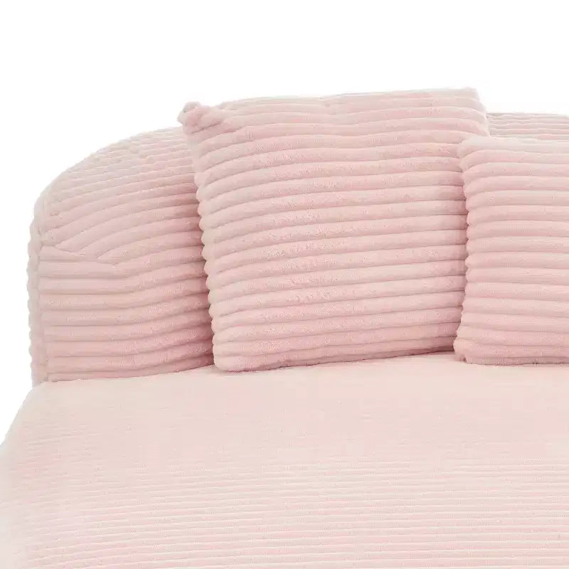 51 Modern Chaise Lounge Sofa Chair, Oversized Corduroy Boneless Sleeper Sofa Bed with 2 Pillows for Living Room or Apartment-Panipeachy