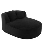 51 Modern Chaise Lounge Sofa Chair, Oversized Corduroy Boneless Sleeper Sofa Bed with 2 Pillows for Living Room or Apartment-Panipeachy