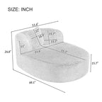 51 Modern Chaise Lounge Sofa Chair, Oversized Corduroy Boneless Sleeper Sofa Bed with 2 Pillows for Living Room or Apartment-Panipeachy
