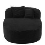 51 Modern Chaise Lounge Sofa Chair, Oversized Corduroy Boneless Sleeper Sofa Bed with 2 Pillows for Living Room or Apartment-Panipeachy