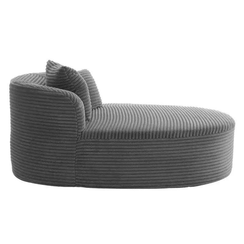 51 Modern Chaise Lounge Sofa Chair, Oversized Corduroy Boneless Sleeper Sofa Bed with 2 Pillows for Living Room or Apartment-Panipeachy