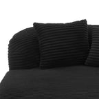 51 Modern Chaise Lounge Sofa Chair, Oversized Corduroy Boneless Sleeper Sofa Bed with 2 Pillows for Living Room or Apartment-Panipeachy