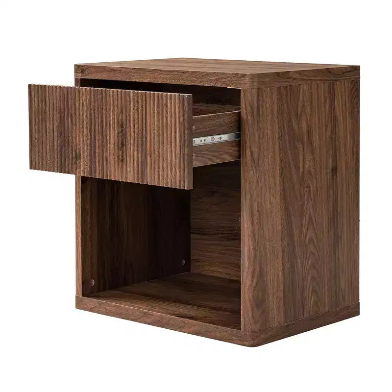 JVNOXK Grande table de chevet encastrable de style médiéval moderne avec tiroir de rangement, adaptée aux chambres et salons, Noyer