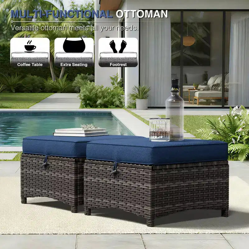 Ensemble de canapés d'extérieur UPTIOT Premium avec fauteuils pivotants et poufs multifonctionnels