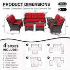 Ensemble de canapés d'extérieur UPTIOT Premium avec fauteuils pivotants et poufs multifonctionnels