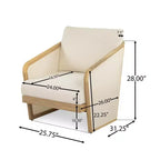 Whisen 1 Piece Outdoor Acacia Wood Club Chair, Patio Lounge Chair with Cushions